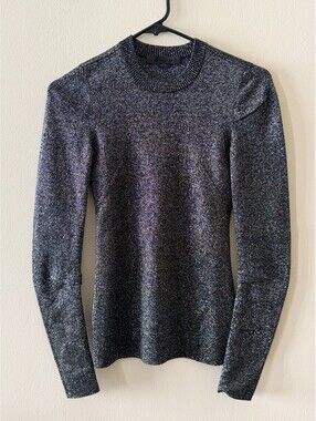 ALEXANDER WANG BLACK LABEL METALLIC LUREX CONSTRUCTED KNIT BLOUSE XS